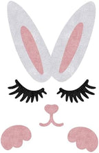 6 PCS Easter Bunny Ears Cake Topper Decorations with Eyelashes Nose Ear, Cupcake Topper for Boy Girl Baby Shower Cake Decoration, Happy Easter Spring Themed Party Supplies