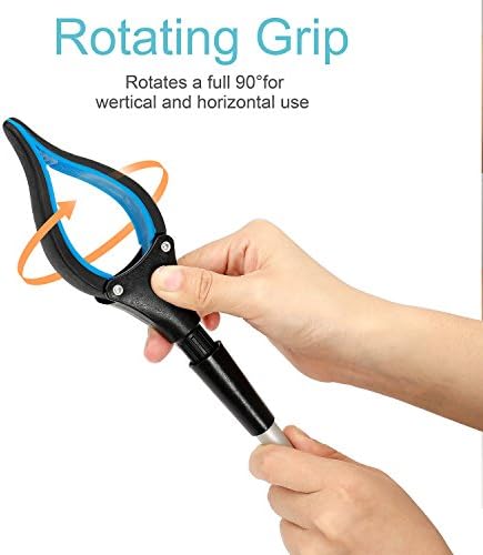 Grabber Reacher Tool for Elderly, 32" Foldable Picker Upper Grabber, Long Handy Mobility Aids, Reaching Assist Tool for Trash Claw Pick up, Litter Picker, Garden Nabber, Arm Extension (Mazarine)
