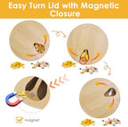 Wood Pill Organizer, Wood Medicine Organizer, Travel Pill Organizers, Bamboo Pill Organizer Used to Store Pills, Pill Box Day Improved Design with Days of The Week