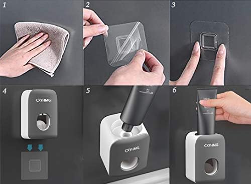 Automatic Toothpaste Dispenser for Kids, 2 PCS Toothpaste Squeezer for Kids & Family Shower Decor, is Wall Mounted Bathroom Accessories Organizer (Black, 2PCS)