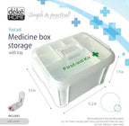 Deke Home - Portable First Aid & Medicine Organizer Box with Handle – Plastic Family Medical Storage Kit for Travel, Car, Home, Camping, Office + Pill Cutter