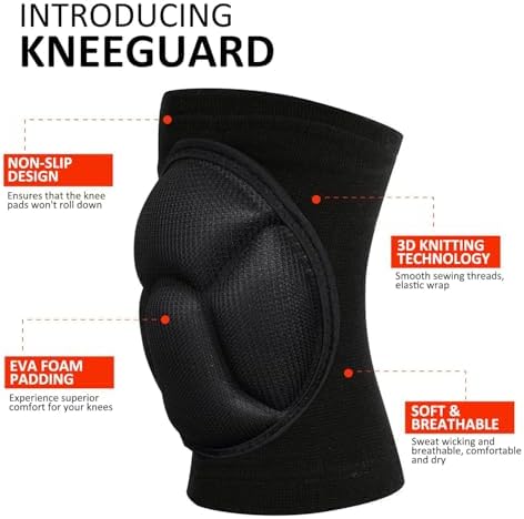 Knee Pads for Garden, Gardening, House Cleaning, Construction Work, Dancing, Volleyball, Flooring, Climbing, Riding Kneepads with Thick EVA Foam Padding, Outdoor Sports Kneeling Pads Cushion Floors Scrubbing for Men Women (Small/Medium)