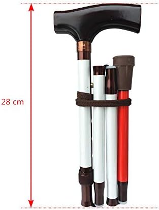 Adjustable Folding Support Walking Cane for The Blind 31.5 inch - 35.4 inch (Folds Down 4 Sections),Lightweight & Portable Walking Stick Mobility Aid