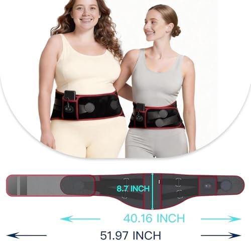 F&G Cordless Heating Massage Belt,Heating Pad for Back with 3 Heat 5 Vibration,10,000mAh Battery,Relieve Back Pain and Cramps,Portable Lower Back Massager,Gifts for Women Men Mom Dad