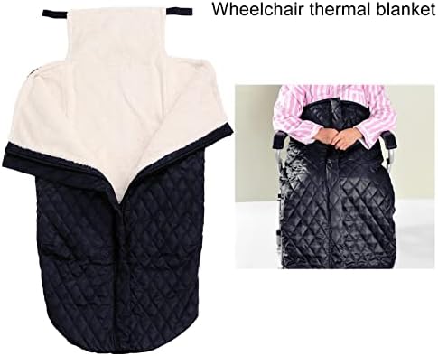 Wheelchair Blanket,Thicken Warm Wheelchair Fleece Wrap Blanket Double Layer Designed Wheelchair Cover for Adults The Aged Patient (Black)