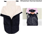 Wheelchair Blanket,Thicken Warm Wheelchair Fleece Wrap Blanket Double Layer Designed Wheelchair Cover for Adults The Aged Patient (Black)