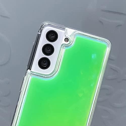 Yatchen Liquid Fluorescent Case Compatible with Samsung Galaxy S24 Ultra,Luxury Fun Glow in The Darkness Quicksand Clear Soft TPU Back Cover Luminous Shockproof Protector-Green