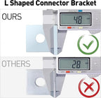 2 Hole L Shaped 90 Degree Angle Connector Bracket, Thickness 4.8 mm, Fit for 1/2" Bolt in 1-5/8" Strut Channel, Steel Galvanized, 10 Pack