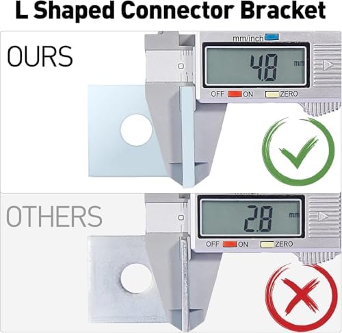 2 Hole L Shaped 90 Degree Angle Connector Bracket, Thickness 4.8 mm, Fit for 1/2" Bolt in 1-5/8" Strut Channel, Steel Galvanized, 10 Pack