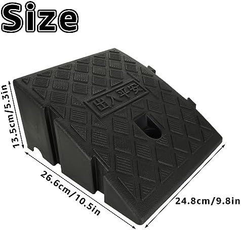 QTLCOHD 2 Pack Curb Ramps 4 Inch Rise Height Portable Lightweight Small Rubber Curb Ramp for Driveway, Threshould, Motocycles, Bike, Road, Wheelchairs