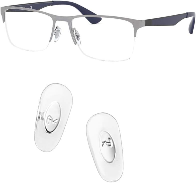 Replacement Push-in Nose Pads for RayBan RB6335 RB3549 RB4071 RB6336 RB7140 RB8415 Sunglasses Eyglasses Repair-Kits (Silver)