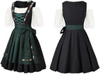 2Pcs Oktoberfest Costume Women,Bavarian Dirndl Dress for Women,Halloween Beer Maid Outfit Dirndl Dress
