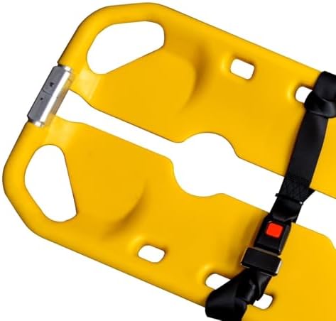 LINE2design Scoop Stretcher - EMS Medical Folding Stretcher 400lb Load Capacity Emergency Portable Travel Size Patient Transport Adjustable Lightweight Immobilization Board - Yellow