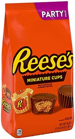 REESE'S Miniatures Milk Chocolate Peanut Butter Cups, Candy Party Pack, 35.6 oz