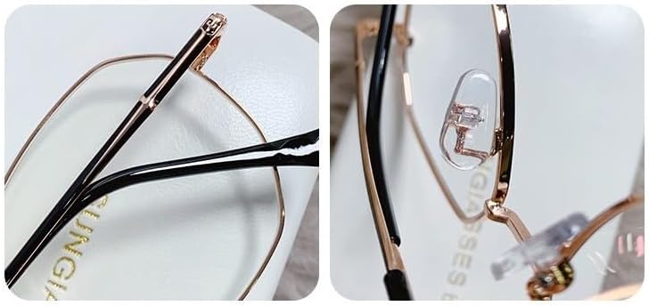 Trendy Oval Metal Reading Glasses Anti Blue Light Computer Readers Clear Vision Presbyopic Glasses Flat Light Mirror