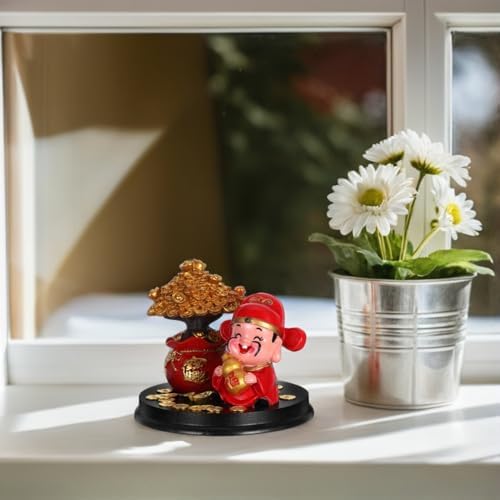 Holibanna CAI Shen Figurine God of Fortune Statue New Year Ornament Resin Desktop Decoration Chinese Decorations for Car