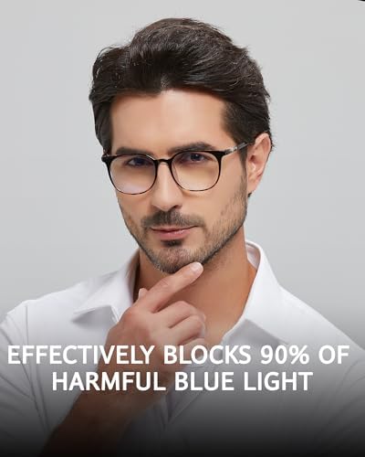 ANRRI Blue Light Blocking Glasses Anti Eye Strain Computer Glasses Filter UV400 Lightweight Frame Eyeglasses for Women Men