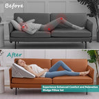 Bedluxe Wedge Pillow for Sleeping, Adjustable 9&12 Inch Foldable Bed Wedge Pillow Set, Orthopedic Memory Foam Triangle Pillows Wedge, 7-in-1 Elevated Pillows for Leg and Back Support, White/Grey