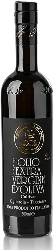 ROI Monocultivar Taggiasca Extra Virgin Olive Oil from Liguria Italy - Italian Olive Oil from Italy, First Cold Pressed EVOO, High Polyphenols, Fresh Harvest Premium EVOO - 16.91 fl oz (500 ml)