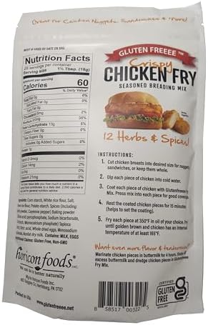 Glutenfreeee Gluten Free Seasoned Breading Mix, Crispy Chicken Fry, 16 Ounce - Tastes Great, 12 Herbs and Spices, Great for Chicken Nuggets, Sandwiches, Fried Chicken, Celiac Friendly