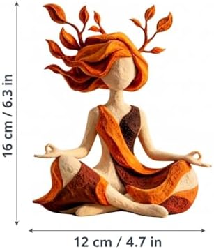 Serenity Growth Meditation Figurine – Abstract Resin Yoga Sculpture for Mindfulness & Inner Peace, Aesthetic Home Decor Statue for Living Room, Bedroom, Desk, Relaxation Gift