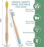 Kids Bamboo Toothbrushes, BPA-Free Soft Bristles, Eco-Friendly Natural Wooden Toddler Toothbrush, 6-Pack Travel Toothbrushes Set for Children