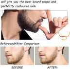 2 Pack Men's Beard Styler and Hairline Shaping Tool - Facial Hair Outline Template, Styling Tools, Goatee Groomer (Black and Orange)