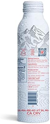 JUST Bubbles Watermelon - Pure Premium Sparkling Spring Water in a Fully Recyclable Reusable Eco-Friendly Bottle - 100% Mountain-Sourced Carbonated Water with Naturally Occurring Minerals, 16 Fl Oz