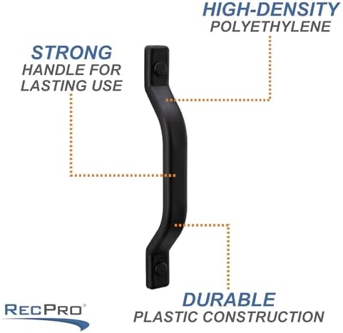 RecPro RV Grab Assist Handle | 9 1/2 Inches | Black or White | Exterior Assist Handle (2 Handles, Black)