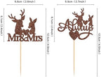 Ercadio 24 Pack Deer Cupcake Toppers - Brown Glitter Deer Head Cupcake Toppers & Picks for Wedding, Birthday, Baby Shower Cake Decoration