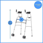 Medline Upright Aluminum Junior Folding Walker – Comfortable, Maneuverable, for Injury, Balance, Posture & Recovery