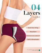 Women's Period Underwear Heavy Flow, High Absorbency Cotton Panties LeakProof Postpartum Menstrual Briefs Women Teens