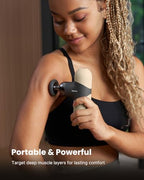 RENPHO Mini Thermal Massage Gun with Heat, Portable Deep Tissue Percussion Massager with 4 Heads for Neck & Back Comfort, Ultra-Quiet Operation for Home, Office & Travel, Includes Compact Carry Case