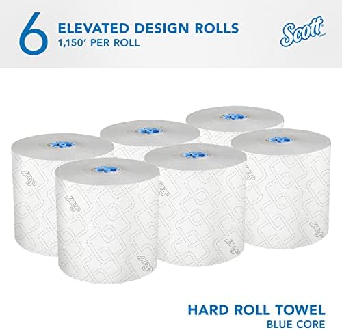 Kimberly-Clark Professional Hard Roll Paper Scott Pro Dispensers Cleaning Towel, 7.50" x 1150 ft, White,Blue 6 per Carton