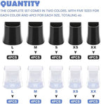 40 Pcs High Heel Protectors, 5 Sizes Stiletto Stoppers & Repair Cap for Shoes Women High Heels Anti-Slip Heel Covers for Outdoor Activities Wetland Grass Gravel (20PCSBlack, 20PCSTransparent)