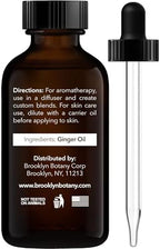 Brooklyn Botany Ginger Essential Oil - 100% Pure and Natural - Premium Grade Oil with Dropper - for Aromatherapy and Diffuser - 1 Fl Oz
