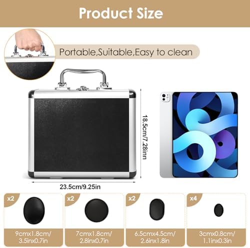10Pcs Hot Stones Massage Set,Hot Stones Massage Warmer Kit,Portable Hot Stone with Heater for Home Spa Warming Therapy Relaxing