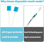 50 Oral Cleaner Swabs Disposable Sponge - Toothettes Mouth Swabs Swabsticks for Elderly Dry Mouth Waterless Toothbrushes on the go Mini Pet Children Sterile Thrush Mouth Treatment