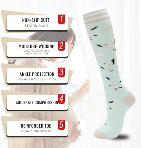 fenglaoda Compression Socks for Women Men 3 Pairs Graduated Compression Support Circulation Socks for Nurses