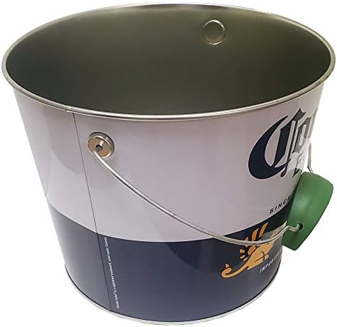 Corona Beverage Bucket with Wire Handle and Lime Grip, White and Blue