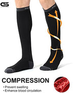 CelerSport 3 Pairs Compression Socks for Men and Women Running Support Socks