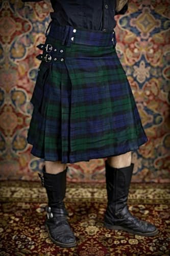 Tartan Utility Kilts for Men Tartan Kilt with Straps and Large Cargo Pockets