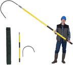 10-220 KV Fiberglass Electrical Rescue Hook, 3.3-9.8' Factory Hotstick Rescue Hook with Non-Slip Handle, 18" Opening 220 Lbs(Yellow,1.0m/3.3ft)