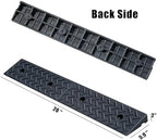 2 Pack Threshold Ramps,Rubber Curb Ramp, 2 Inch Rise, Heavy Duty, 5000 lbs Load Capacity, for Garage, Warehouse, Wheelchairs, Strollers, Motorcycles, Cars, Lawn Mowers, Trailers, Bike (2" Rise)