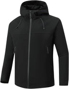 Men's Lightweight Windbreaker Jacket for Outdoor Water-Resistant Casual Softshell Hooded Coat Hood
