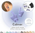 Flare Calmer | Ear Plugs Alternative | Daily Noise Relief | Sound Sensitivity | Stress Relief | No Muffling | Improve Wellbeing | Comfy, Reusable, Soft Silicone Earplugs | Original Purple