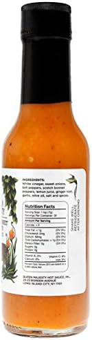 Queen Majesty Hot Sauce - Scotch Bonnet & Ginger Hot Sauce, 5 Fl Oz (2 Pack) - All Natural, Vegan, Gluten Free, Sugar Free, Made in the USA, Featured on Hot Ones