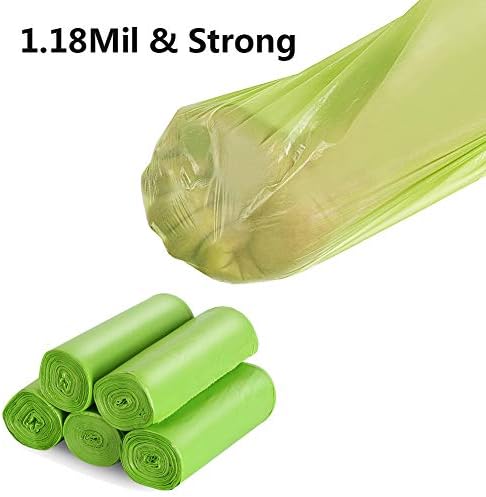 13-15 Gallon Trash Bags Plant Based Garbage Bags Recycling Unscented Tall Kitchen Trash Bags for Kitchen, Yard, Lawn,Office(75 Counts, Green)