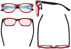 Eyekepper Computer Gaming Glasses for Kids - Blue Light Filter UV420 Rays Protection - Boys Girls Anti Glare Digital Glasses for Reading Screen - Red Frame/Black Arm