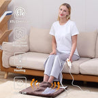 Gintao Electric Heated Foot Warmers for Men and Women,Foot Heating Pad Electric with Fast Heating Technology,Heating Pad Feet Warmer Auto Shut Off with 3 Temperature Setting,22×20 inches,Brown